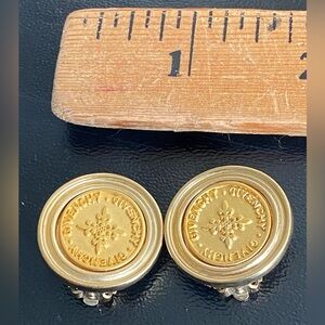 Givenchy Gold Medallion Clip-On Clasp Non-Pierced  Earrings